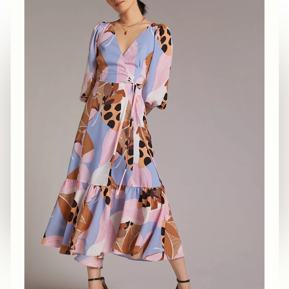 Anthropologie Hutch Bloom Wrap Midi Dress